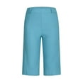 thumbnail image 4 of Bermuda Shorts for Women Trendy 2026 Casual Summer High Waisted Chino Shorts Straight Leg Hiking Vacation Outfits Sky Blue L, 4 of 9