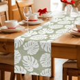 thumbnail image 5 of Table Runners 70 Inches Long Dress Scarves, Summer Monstera Leaves Farmhouse Coffee/Dining/Kitchen Table Decor, Holiday Table Runner, Modern Simple Botanical Sage Green 13x70 Inch, 5 of 9