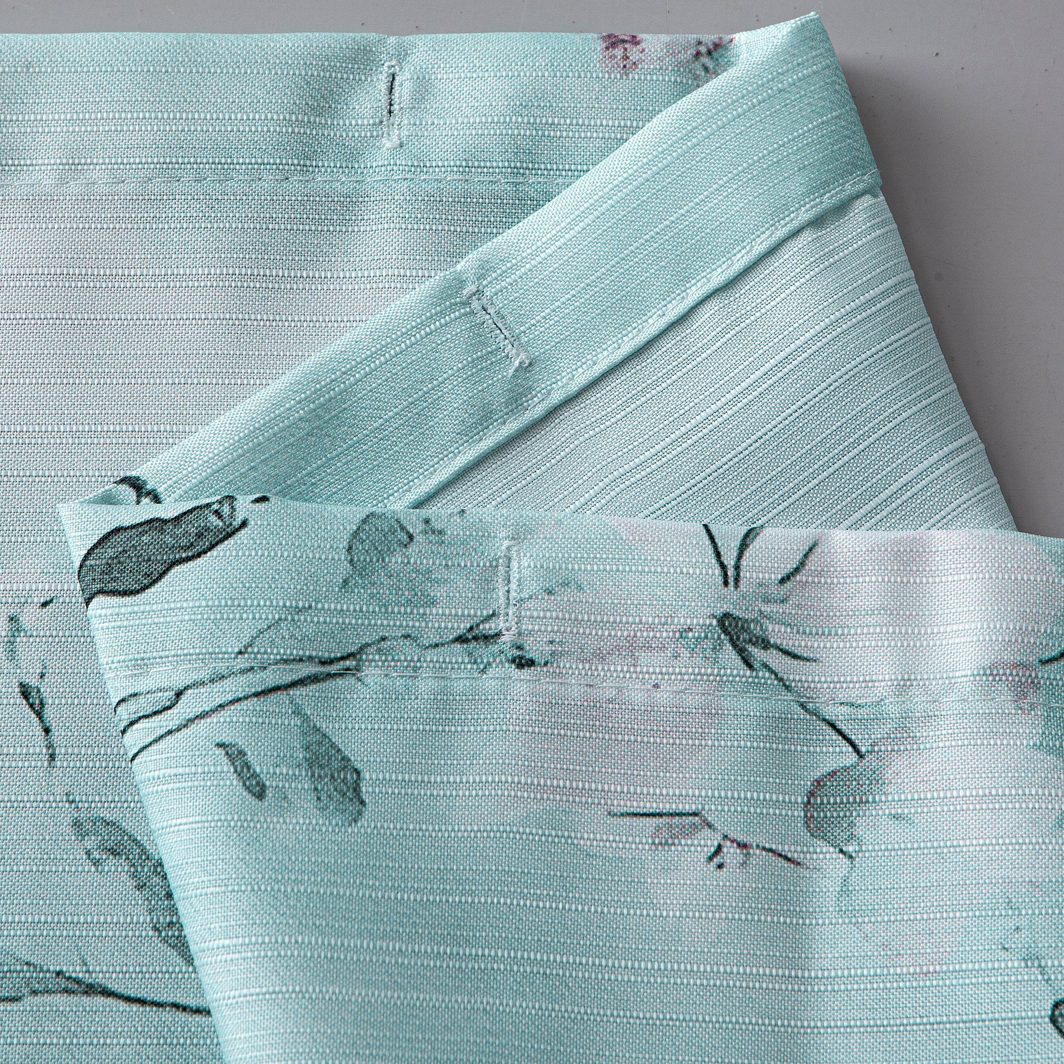 Dainty Home Teal Cascading Floral Fabric Shower Curtain with 12 Metal Rollerball Hooks – 3D Textured Design, Water-Repellent, Machine-Washable Bathroom Curtain, 70" x 72"