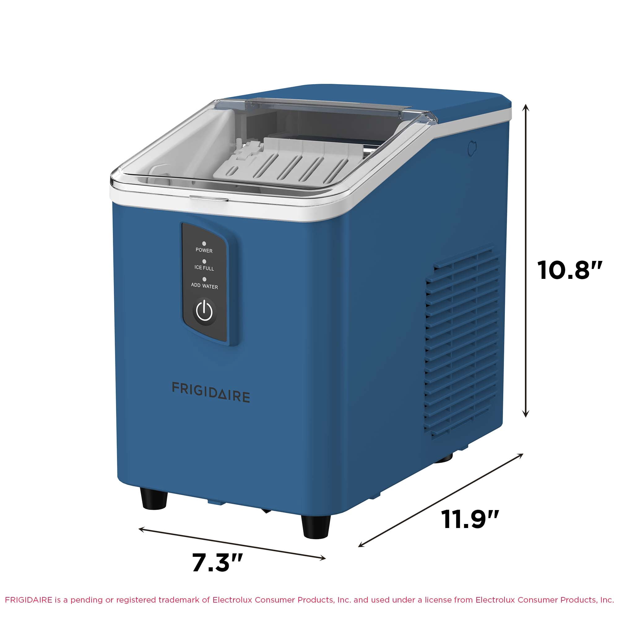 Frigidaire 26 Lbs. Countertop Ice Maker, Bullet Shaped Ice, Azure