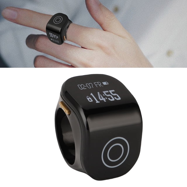Anillo Inteligente De Tasbih Zikr, Mostrador De Anillo De Pantalla LCD Transparente, Recordatorio De Oración De Contador Digital De Toque Inteligente
