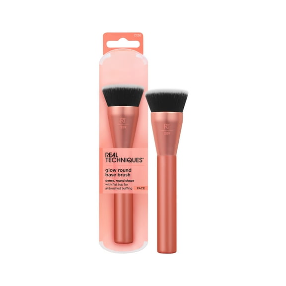 Real Techniques Glow Round Base Makeup Brush, for Liquid & Cream Foundation, 1 Count