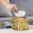 thumbnail image 4 of Kdxio Fruits And Vegetables Print Tissue Box Cover,Square Decorative PU Leather Facial Paper Case Organizer Holder Dispenser for Bathroom,Night Stands,Desk,Car 5.2''X5.2''X5.2'', 4 of 6