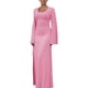 thumbnail image 3 of Vestido de Punto Acanalado para Mujer, Acampanada, Ajustado, Holgado e Informal. Rosa S, 3 of 9