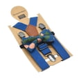thumbnail image 1 of Conjunto de tirantes y pajarita para niños con 3 clips, espalda en Y, práctico y portátil, para niños de 1 a 8 años. Azul oscuro, 1 of 9