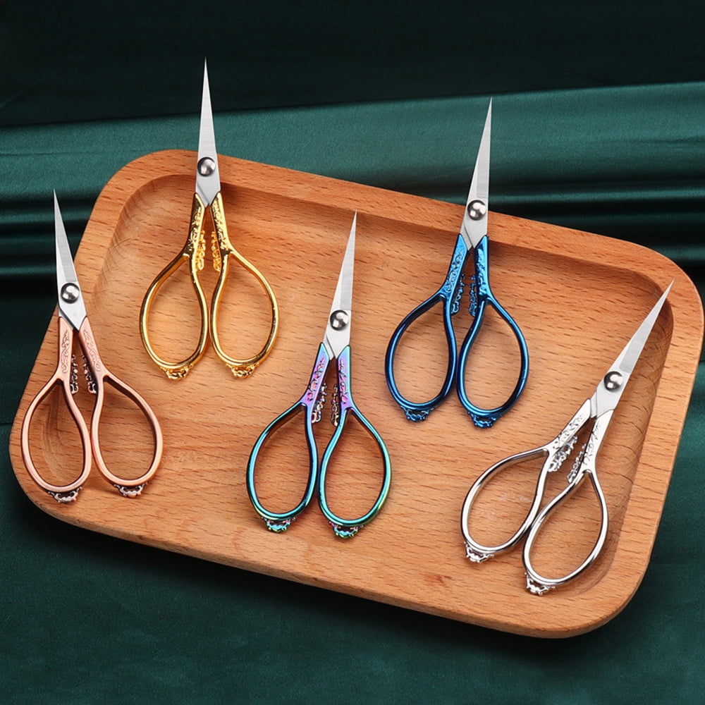 Small Embroidery Sewing Scissors Comfortable Handle Easy to Grip for Craft  Artwork Crochet Trimming Bronze 5032 A 