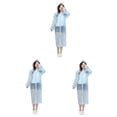 thumbnail image 4 of Worgeous 3pcs Transparent Wave Point Raincoat Adult Waterproof Hood Poncho Rain Coat Unisex Portable Clear Rain Poncho Rainwear for Adults Men Women (Blue), 4 of 8