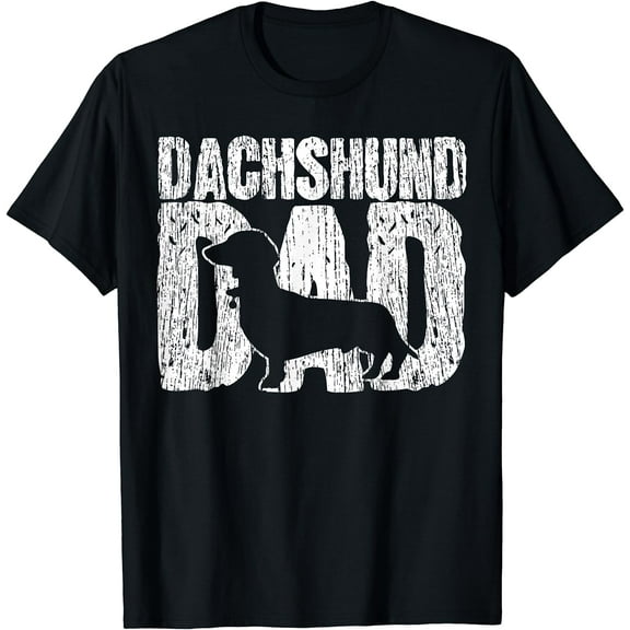 Dachshund Dad Wiener Father Fathers Day Vintage Gift T-Shirt
