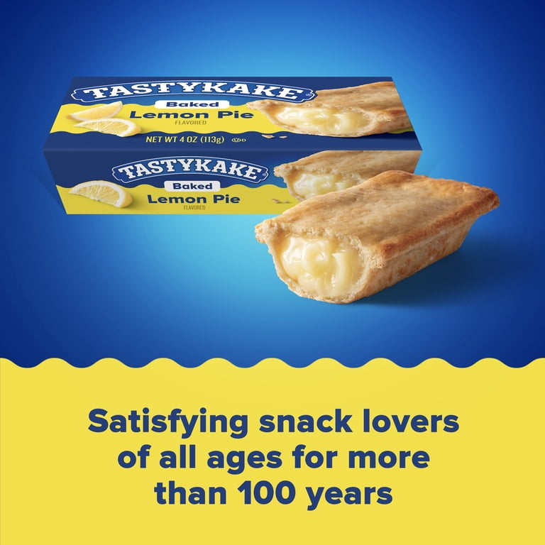 Tastykake Sweet Baked Lemon Pie, Flaky Crust, 4 oz Boxed Bakery