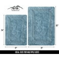 thumbnail image 4 of Thick Bathroom Rugs Set 2Piece in 100% Cotton 21x34/17x24 Spa Blue, Reversible Bath Rugs Set, Cotton Bath Mat,Cotton Bath Rugs, Soft Absorbent Machine Washable Rug,Livingroom Bath Rugs, 4 of 7