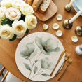 thumbnail image 2 of Round Placemats Golden Stamen 15 inch Set of 6 Table Mats for Dining Table Watercolor Green Flowers Heat Resistant Non-Slip Kitchen & Home Decorative Place Mat Set, 2 of 8