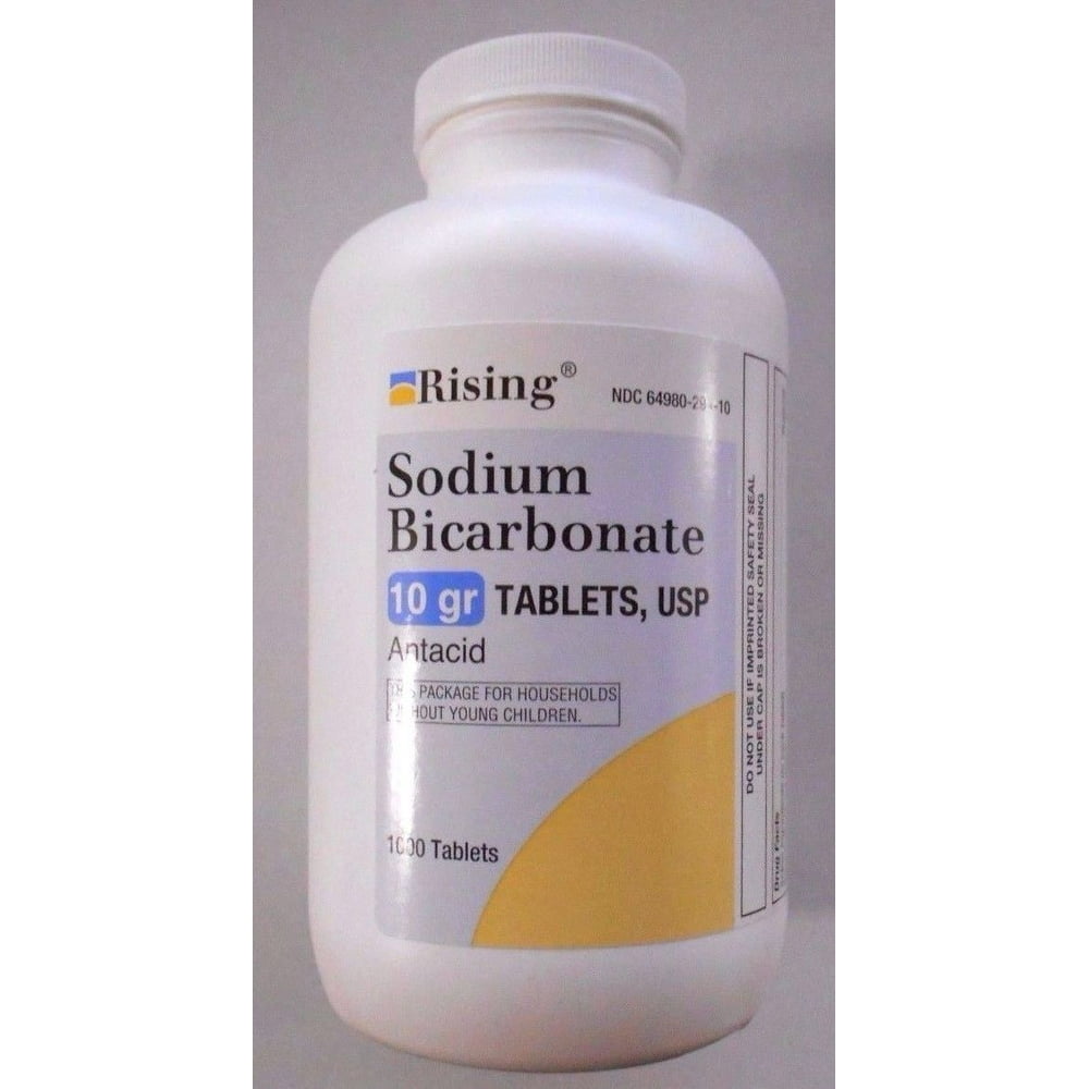 Rising Pharma Sodium Bicarbonate Antacid Tablets USP, 1000 Count