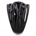 thumbnail image 4 of Black Womens Ring Anillo Para Mujer Stainless Steel Ring with Top Grade Crystal in Fuchsia, 4 of 5