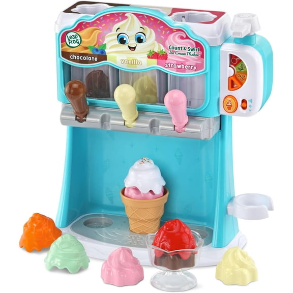 Count and Swirl Ice Cream Maker Playset for Kids Ages 2 Years and up Blue