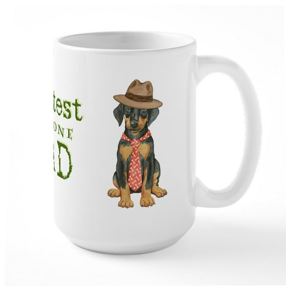 CafePress - Doberman Dad Large Mug - 15 oz Ceramic Large White Novelty Mug