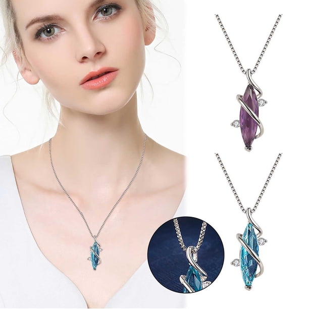 LADIGASU Collar de Temperamento Femenino Romántico Amatista Colgante Collarbone Cadena Artículo Rebajas Flash Deals Un Collar.