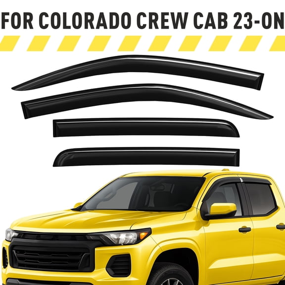 AEROGUYS Extra Durable Window Deflectors Tape-On Window Visors Rain Guards Fit for Chevy Colorado 2023-2026 Crew Cab, Sun Visors, Wind Vent for Shades, Exterior Car Accessories - 4 pcs. AG0953
