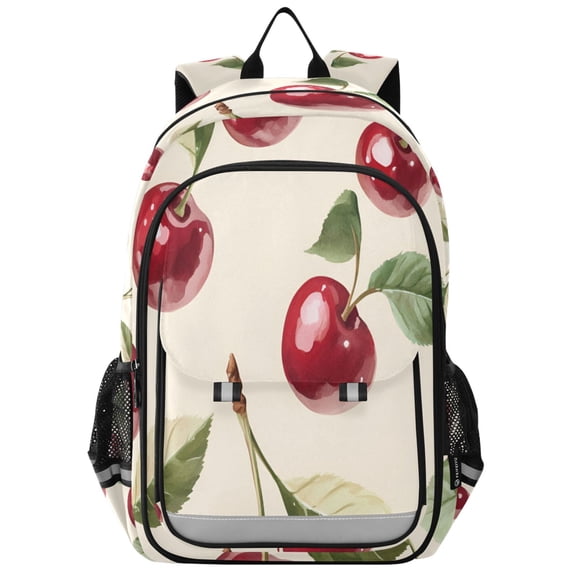 FORMRS Unisex School Backpack 17" Student Travel Bag with Laptop Compartment, Cute Cherry