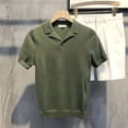 thumbnail image 4 of Men's Clothing Light Luxury Knitted Polo Shirt Casual Leisure V-Neck Solid Color Short Sleeve T-Shirt Breathable Knitwear, 4 of 6
