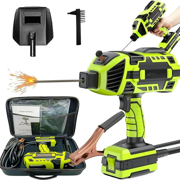 Saker Portable Welding Machine, 6 Gears 20-120A Portable Handheld Saker Welder, 110V Sakerplus Welder with IGBT Inverter for 1/16"-1/8" Welding Rods (Green)