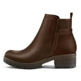 thumbnail image 6 of Pennysue Women's Ankle Boots Platform Lug Sole Chunky Heel Dark Brown Chelsea Booties with Side Zipper Size 8, 6 of 7