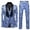 Blue, variant on Men's Solid Color Fashion Jacquard Party Suit Jacket Vest Pants Three Piece Set Slim Fit Lightweight Blazer Wedding Tuxedo Formal