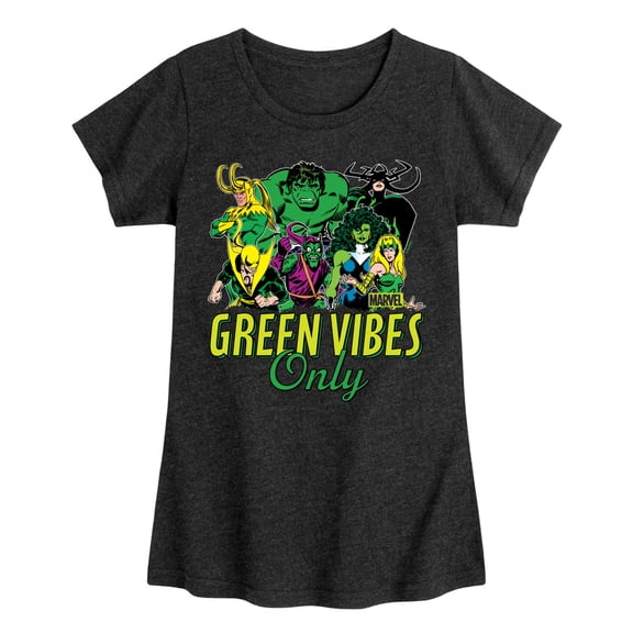 Marvel - St. Patrick's Day Green Vibes Only - Girls Fitted Short Sleeve Graphic T-Shirt
