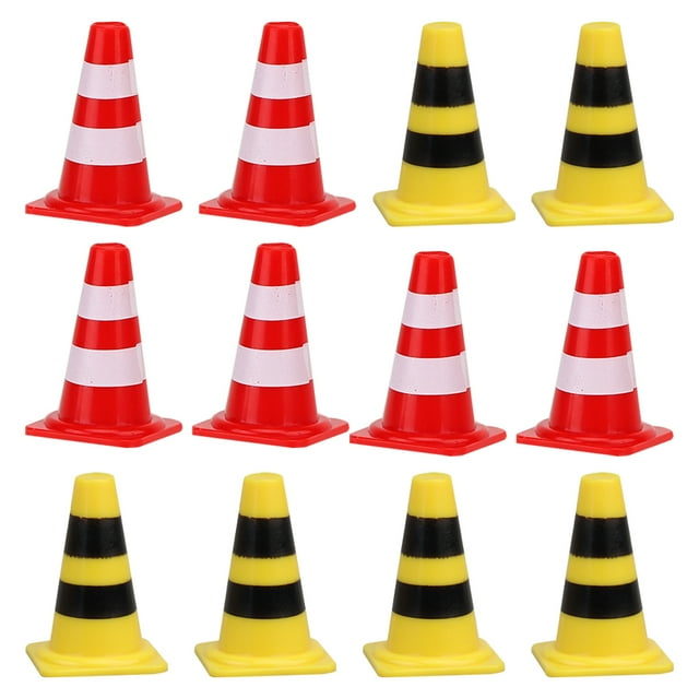 KAKOWELY Plastic Road Sign 30pcs Traffic Signs Plaything Simulation Roadblock Models Children Cognitive Toy0.98"X0.59"X0.39"