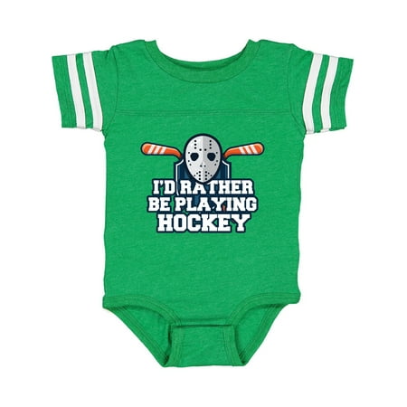 

Inktastic I d Rather Be Playing Hockey Gift Baby Boy or Baby Girl Bodysuit