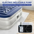 thumbnail image 3 of Ktaxon 18in Queen Air Mattress with Built-in Pump, Elevated Inflatable Airbed, Blow up Mattress for Camping Home Guests, Blue & White, 3 of 10
