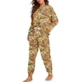 thumbnail image 4 of HELLHERO Thanksgiving Pajama Set for Women Rooster Pumpkin Printed Sleepwear Soft 2 Piece Pjs Set Long Sleeve Tops Jogger Pants Pajama Sets, L, 4 of 5