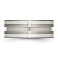 thumbnail image 2 of Diamond2Deal Titanium Brushed w/Sterling Silver Inlay 8mm Grooved Men's Band Size 9, 2 of 5