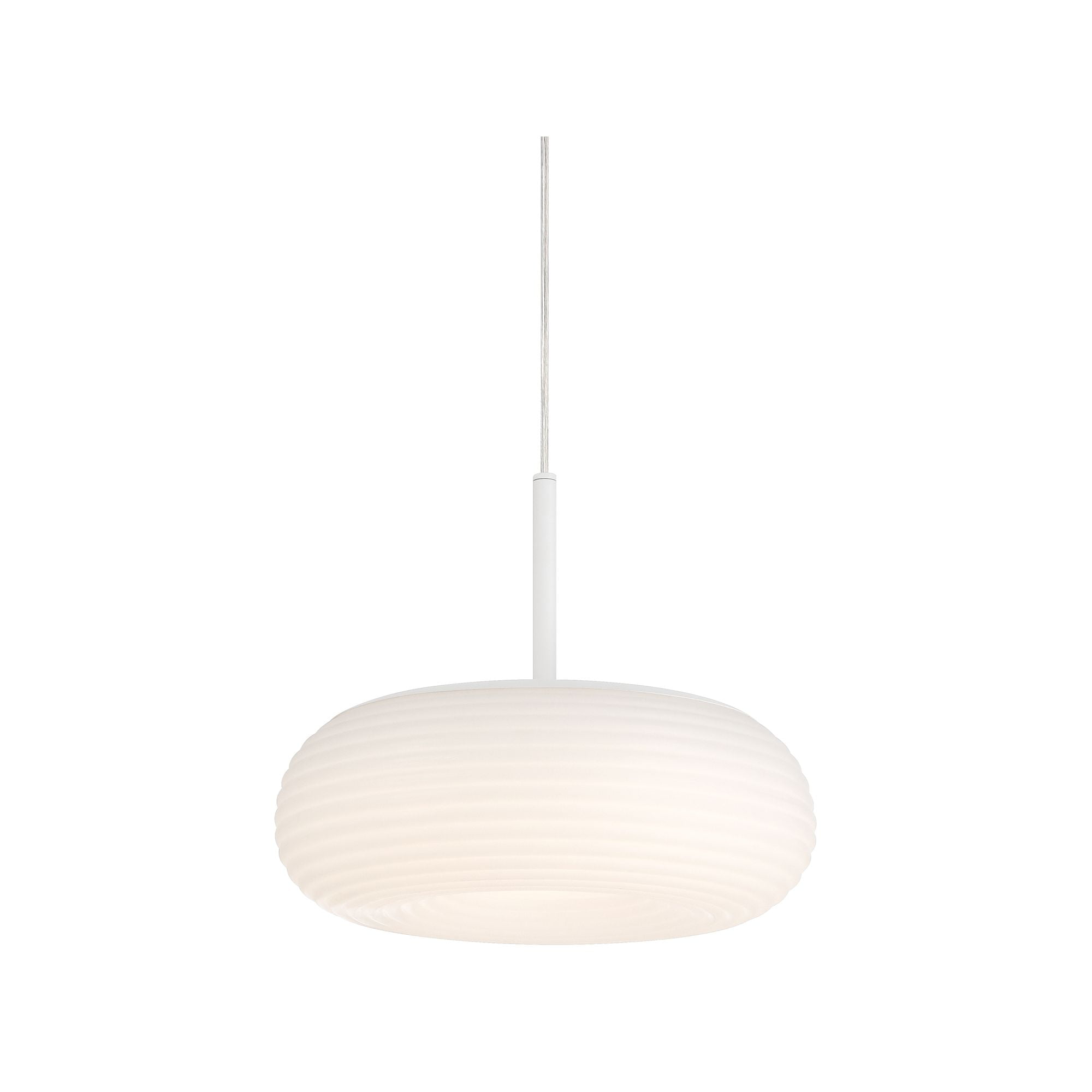 Possini Euro Design Sandringham 13 3/4" Modern Pendant Ceiling Light Fixture Dining Room Over Table LED Sanded White Finish