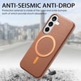 thumbnail image 6 of for Samsung Galaxy S24 Wallet Case with Credit Card Holder, Lychee Texture PU Leather RFID Blocking Kickstand Case, Magnetic Clasp, Frosted Shockproof Phone Cover for Samsung Galaxy S24, Brown, 6 of 8