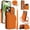 Orange, variant on For Apple iPhone 17 Pro RFID Blocking Wallet Case Magnetic Flip Cover Multi-Card Slots Zipper Pocket With Ring Clasp Detachable Shoulder Strap And Wrist Strap,Rose gold,For iPhone 17 Pro