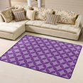 thumbnail image 2 of Flannel Non-slip Area Rug, 63"x48" No Shedding Living Room Bedroom Dining Room Home Office Area Rug, Purple Rhombus Pattern, 2 of 6