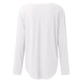 thumbnail image 3 of Hunpta Woman Fashion Casual Solid Color V Neck Loose Casual Long Sleeve Pocket T Shirt, 3 of 4