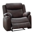 thumbnail image 2 of OakvillePark Audubon Polished Microfiber Upholstered Lay Flat Reclining Chair, Dark Brown, 2 of 7