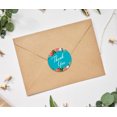 thumbnail image 2 of Darling Souvenir Lot de 45 Pcs Bordure Florale Chrysanthème Ronde Autocollants Merci Turquoise-1.6 Pouces, 2 of 4