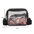 thumbnail image 3 of Bolso de hombro transparente Bolso de mano aprobado por el estadio de PVC con bufanda de seda (negro), 3 of 6