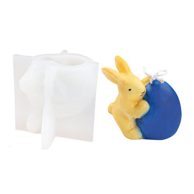Molde de silicona 3D reutilizable para hacer velas, jabón de chocolate, decoración de Pascua, J Feliz Sencillez