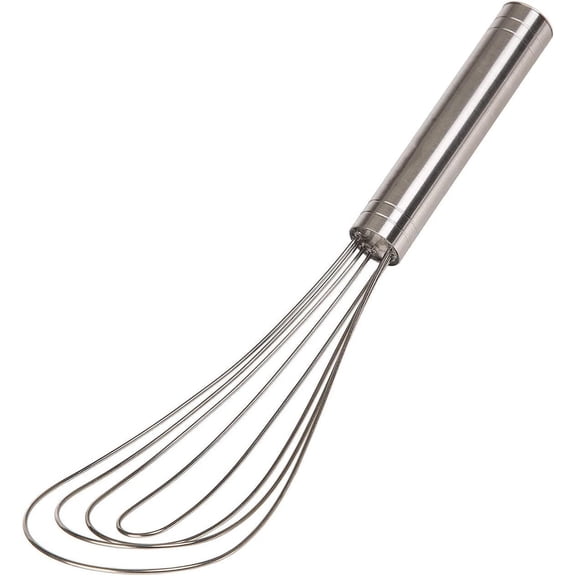1Pcs Flat Whisk Egg Beater,10" Stainless Steel Whisk for Mixing,Beating,and Stirring Sauces,Batter,and More