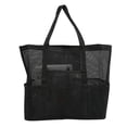 thumbnail image 4 of Beach Bag, Large Capacity Beach Tote Bag Quick Drying Soft Foldable Multi Pocket Black Shoulder Mesh Pool Bag For Travel, 4 of 8
