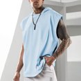 thumbnail image 2 of Taqqpue Sleeveless Hoodies for Men Workout Hooded Tank Tops Muscle Cut Off Shirts Casual Solid Color Bodybuilding Gym Tops, 2 of 3