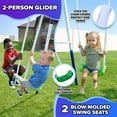 thumbnail image 5 of Sportspower Mountain View Metal Swing Set with Glide Ride, Saucer, Trampoline, Lifetime Warranty on Slide, & Bonus Anchor Kit, for Kids Aged 3-8, 5 of 11
