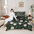 thumbnail image 4 of Homewish Teens Kids Floral Daisy Bedding Comforter Set 2pcs,Chic Flowers Twin Comforter Sets Microfiber,Spring Garden Breathable Bedding Set,Breathable Home Decor,Reversible, 4 of 8