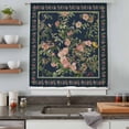 thumbnail image 4 of Black Flowers Sheer Curtains 54 Inches Long, Spring Floral Elegant Pastoral Vintage Light Filering Curtains, Breathable Simi Curtain Privacy Drapes for Kitchen Bathroom Small Window Treatment, 4 of 9