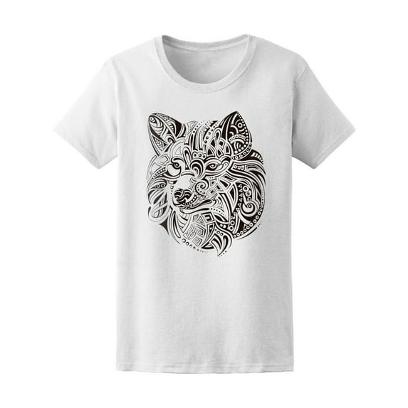 Beautiful Tribal Wolf Graphic Tee Women's -Image by Shutterstock