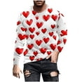 thumbnail image 2 of Fartey Men Big and Tall Valentine's Day Long Sleeve T Shirts 2025 Fashion Love Heart Printed Tops Lightweight Soft Crewneck Workout Tees Shirts for Gifts Red S-4XL, 2 of 5