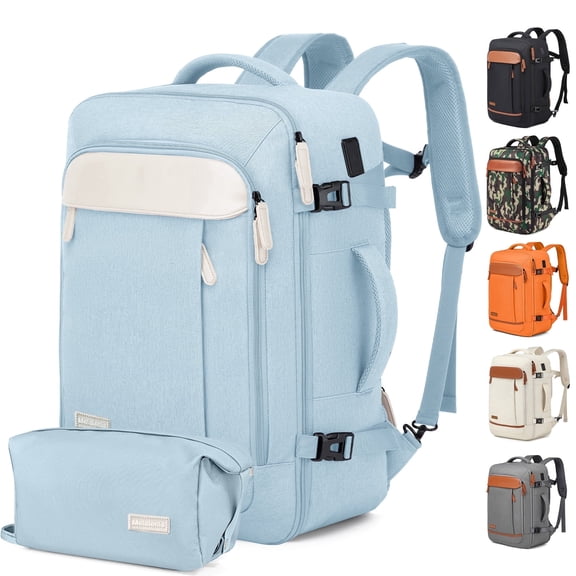 Joyway 2-Piece Travel Backpack Set Airline-Approved Waterproof Carry-On Luggage with USB Charging Port Comfortable Straps & Matching Toiletry Bag